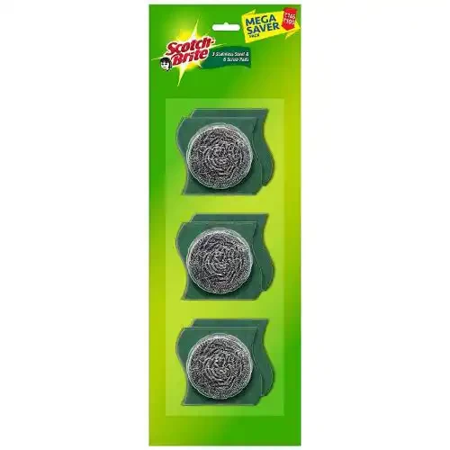 SCOTCH BRITE STAINLESS STEEL WOOL SCRUBBER 3 U