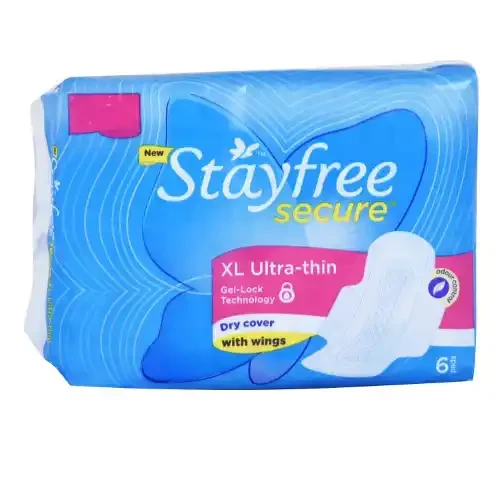 STAYFREE SECURE ULTRA THIN SANITARY PADS XL 6 U