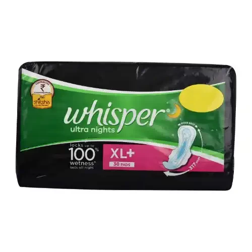 WHISPER ULTRA BINDAZZZ NIGHT SANITARY PADS XL 30 U