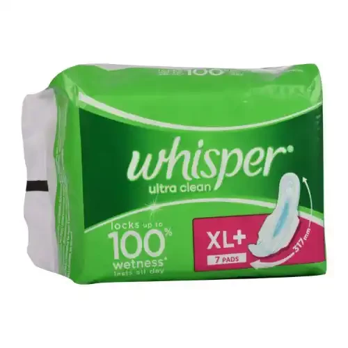 WHISPER ULTRA CLEAN SANITARY PADS XL+ 7