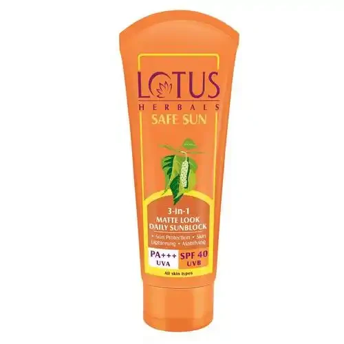 LOTUS SAFE SUN 3 IN 1 MATTE-LOOK DAILY SUNBLOCK PA+++ SPF-40 50 G