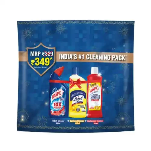 HARPIC TOILET CLEANER 600 ML + LIZOL SURFACE CLEANER 625 ML + HARPIC BATHROOM CLEANER