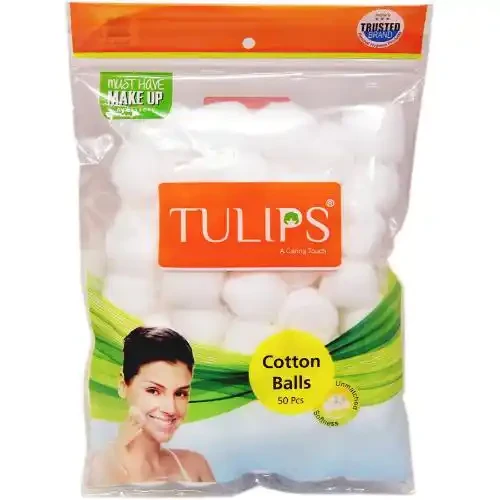 TULIPS WHITE COTTON BALLS ZIPPOUCH 50 U