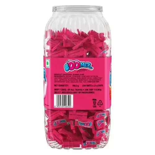 BOOMER STRAWBERRY CHEWING GUM BIG JAR 294PCS
