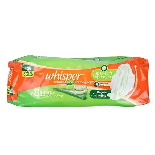 WHISPER CHOICE ALOE SANITARY PADS REGULAR 6 U
