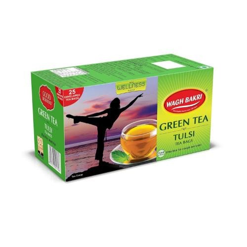 WAGH BAKRI GREEN TEA TULSI BAGS 25 U