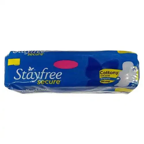 STAYFREE SECURE COTTONY SANITARY PADS WITH WINGS REGULAR 6 U