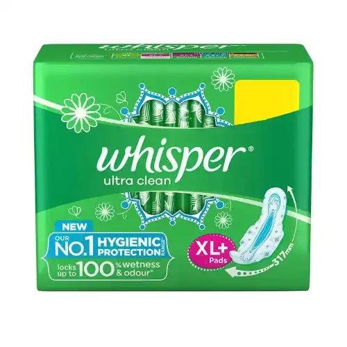 WHISPER ULTRA CLEAN SANITARY PADS XL + 60 U
